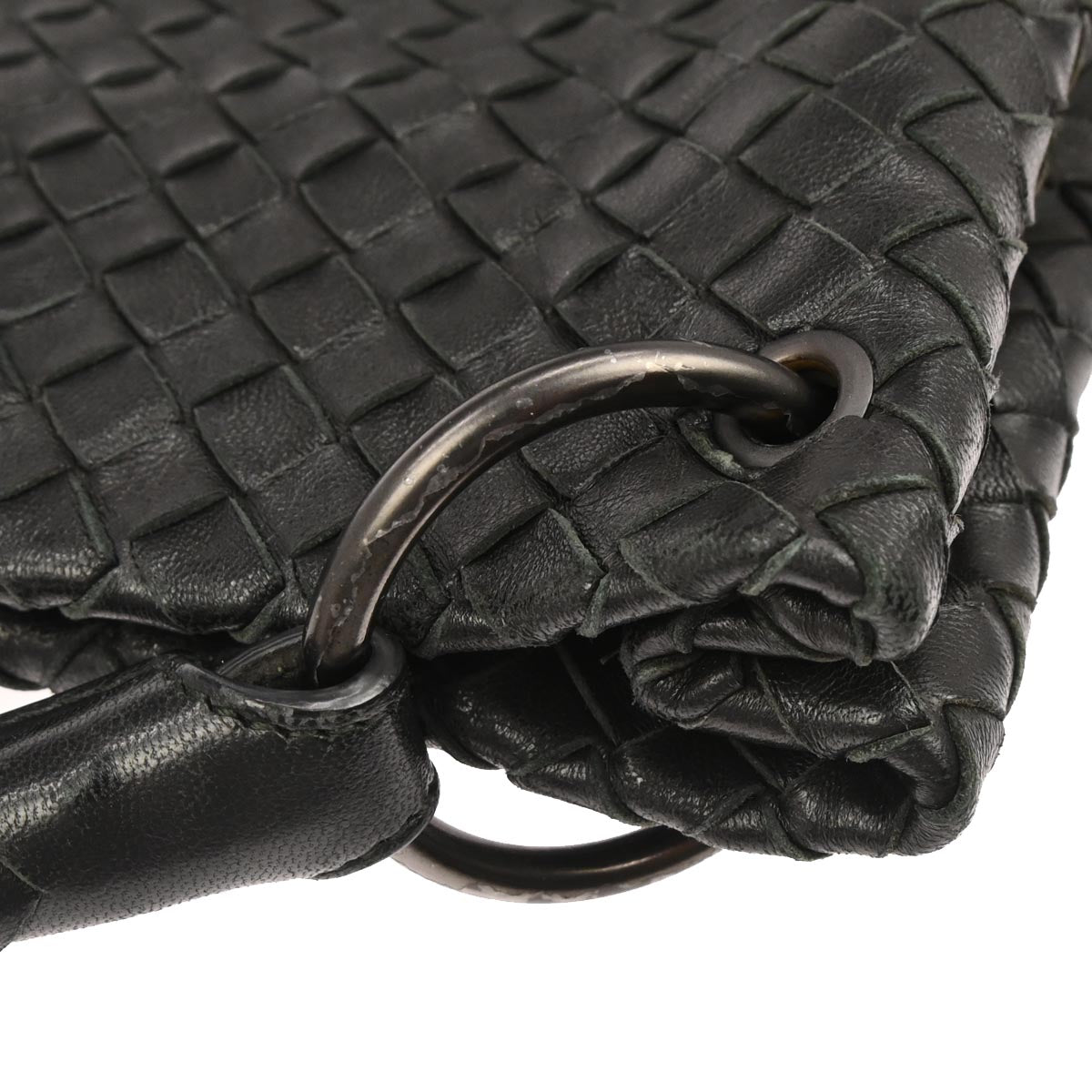 Bottega Veneta Black Lambskin Intrecciato Handbag