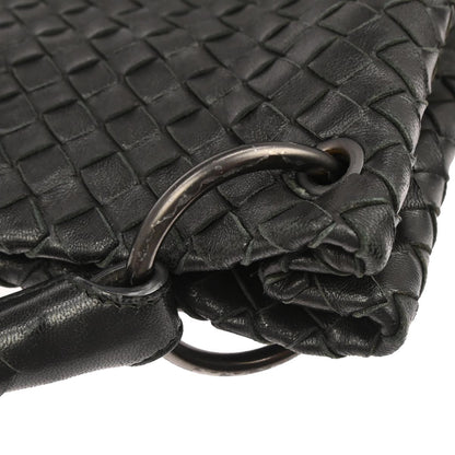 Bottega Veneta Black Lambskin Intrecciato Handbag