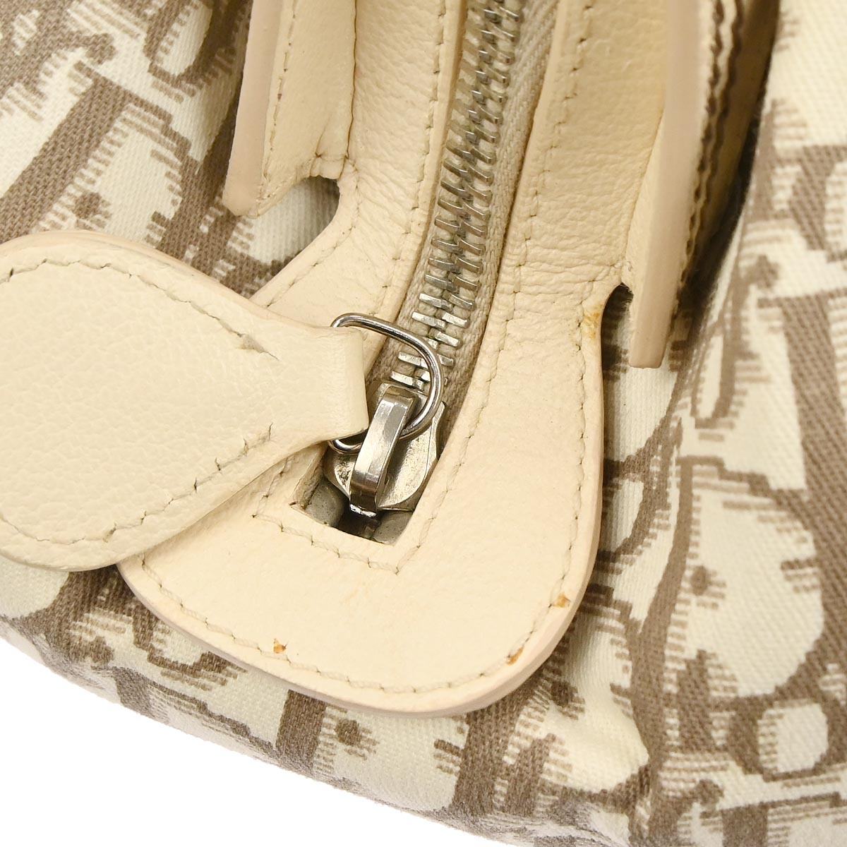 Christian Dior Beige Floral Embroidered Trotter Handbag