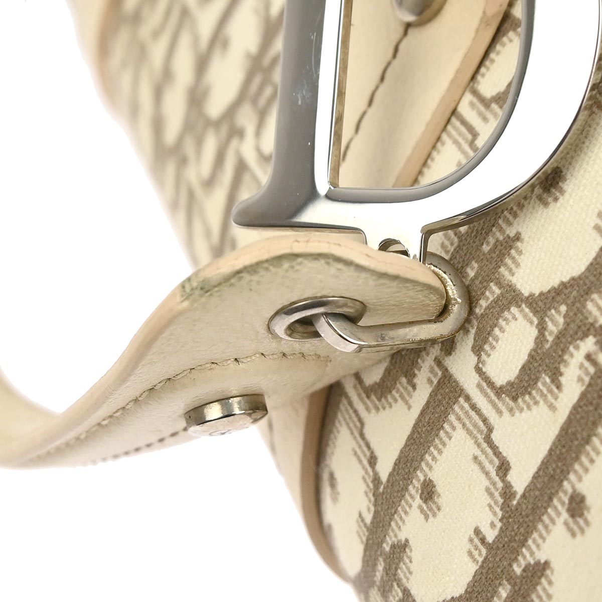 Christian Dior Beige Floral Embroidered Trotter Handbag