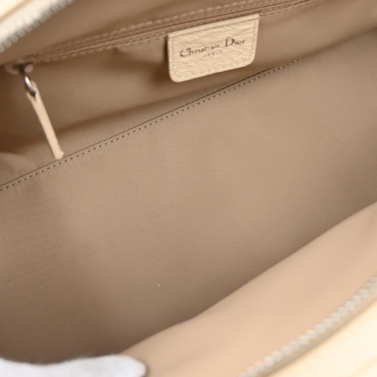 Christian Dior Beige Floral Embroidered Trotter Handbag