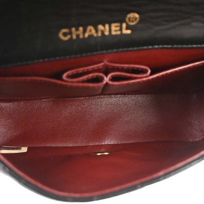 Chanel Black Lambskin Turnlock Mini Full Flap Shoulder Bag