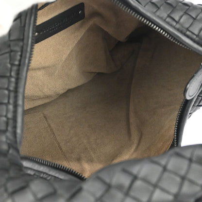 Bottega Veneta Black Lambskin Intrecciato Hobo Handbag