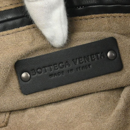 Bottega Veneta Black Lambskin Intrecciato Hobo Handbag