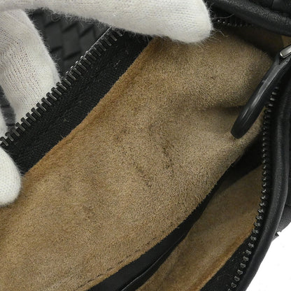 Bottega Veneta Black Lambskin Intrecciato Hobo Handbag