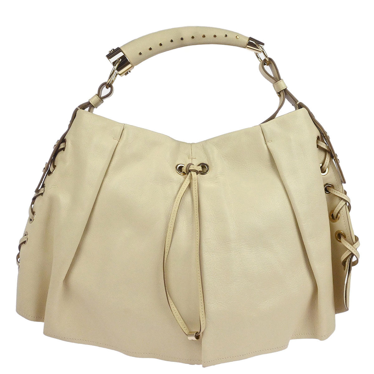 Yves Saint Laurent Ivory Large Mombasa Handbag