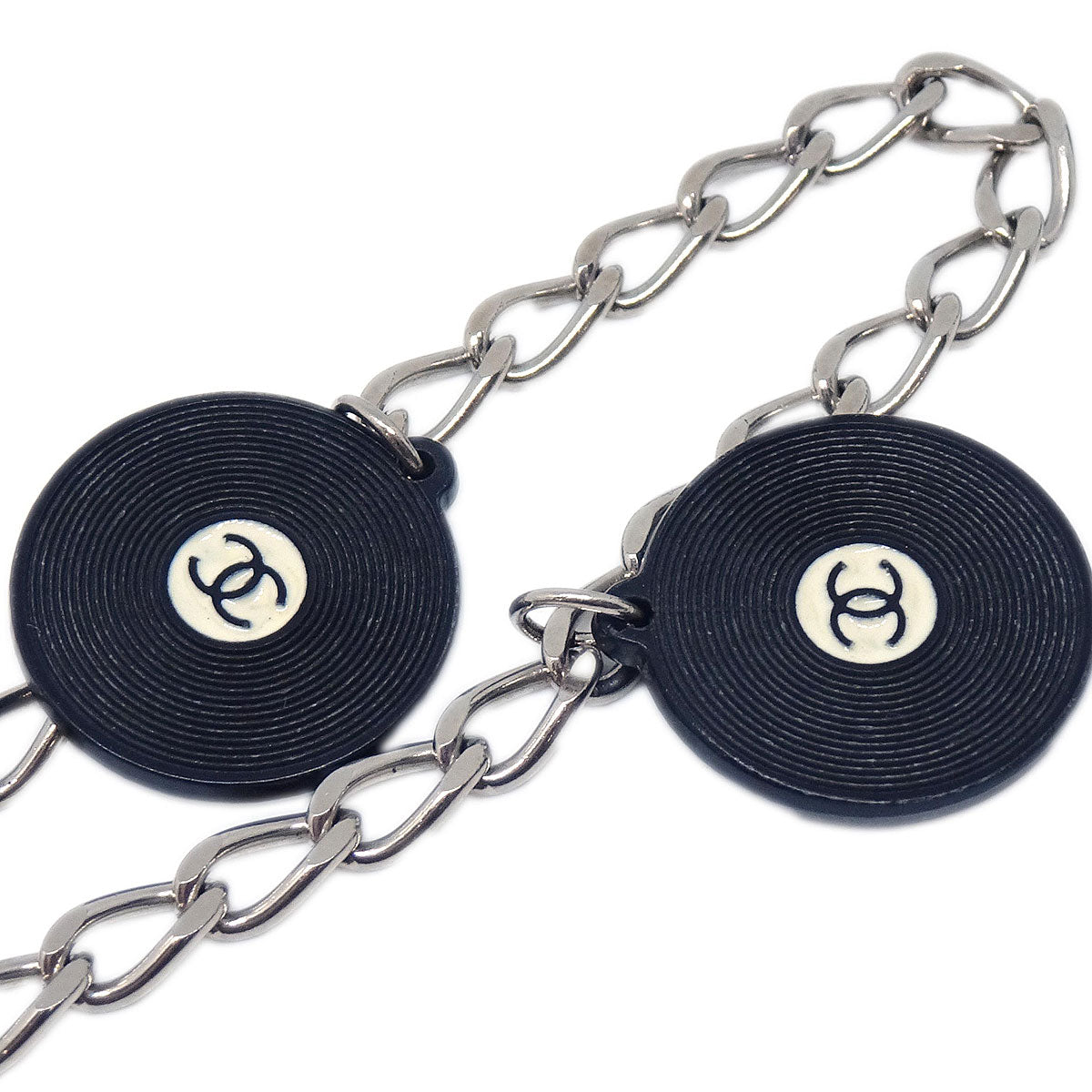 Chanel Cube Record Chain Belt Silver 04S
