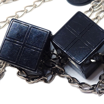 Chanel Cube Record Chain Belt Silver 04S