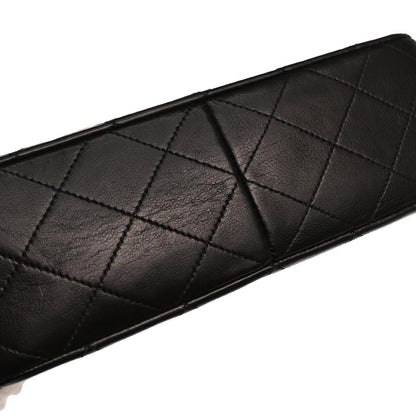 Chanel 1989-1991 Black Lambskin Classic Square Flap Shoulder Bag 20