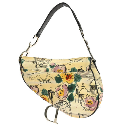 Christian Dior Beige Canvas John Galliano Saddle Handbag