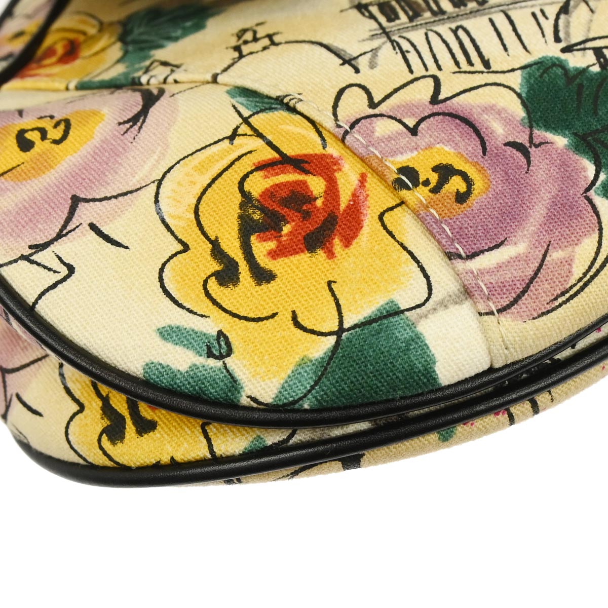 Christian Dior Beige Canvas John Galliano Saddle Handbag