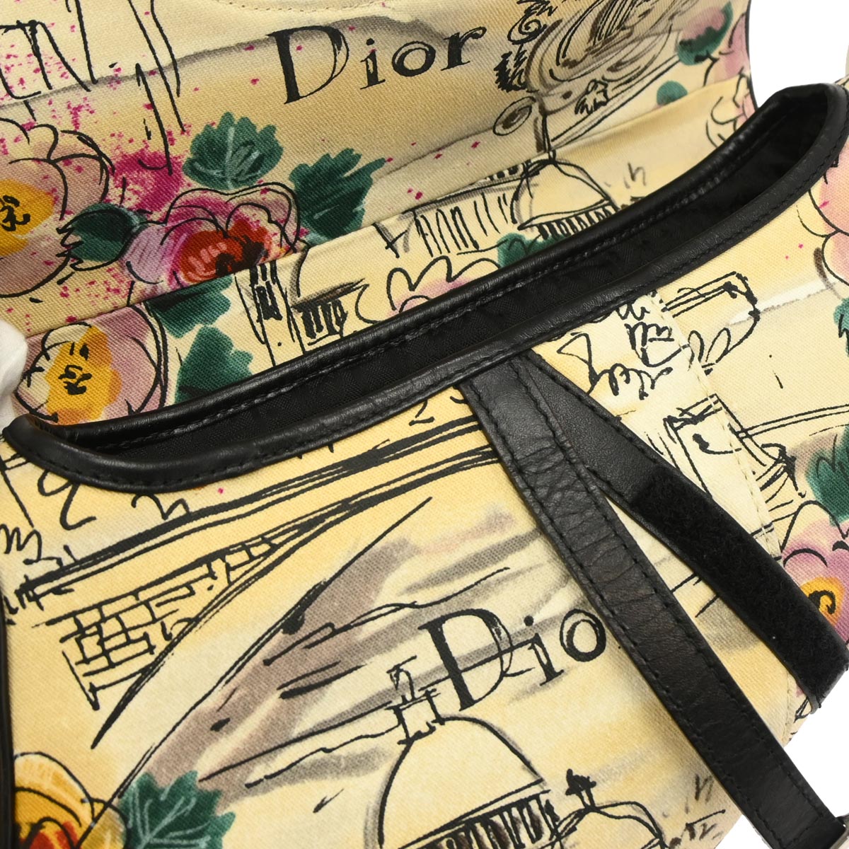 Christian Dior Beige Canvas John Galliano Saddle Handbag