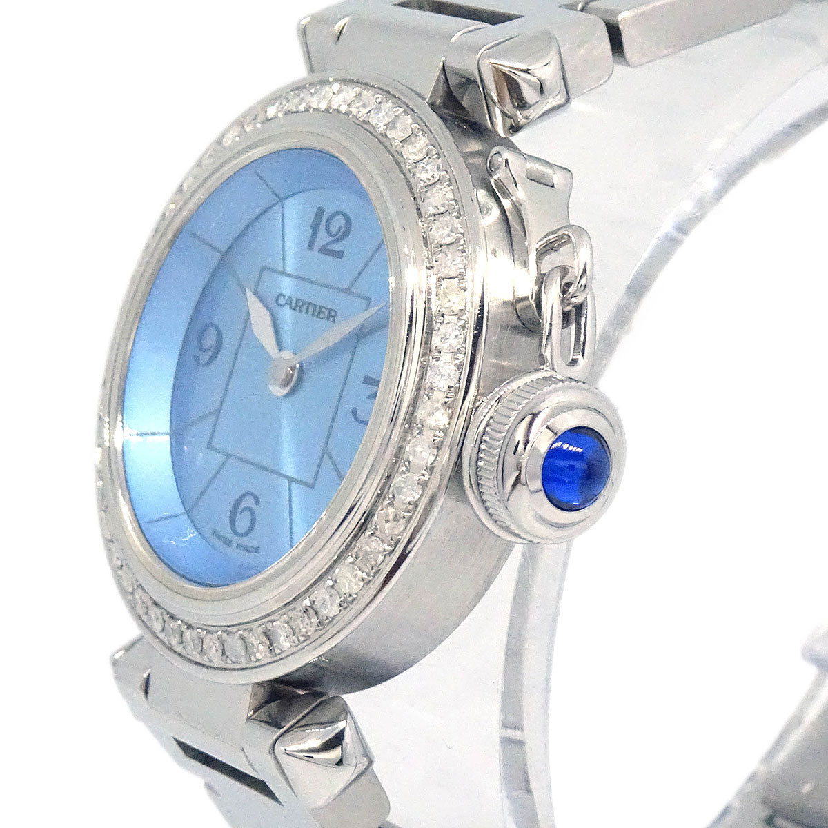 Cartier Miss Pasha Ref.2973 Quartz Watch SS Diamond