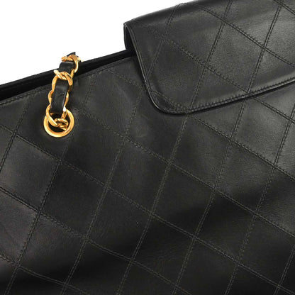 Chanel 1991-1994 Black Lambskin Bicolore Supermodel Shoulder Bag