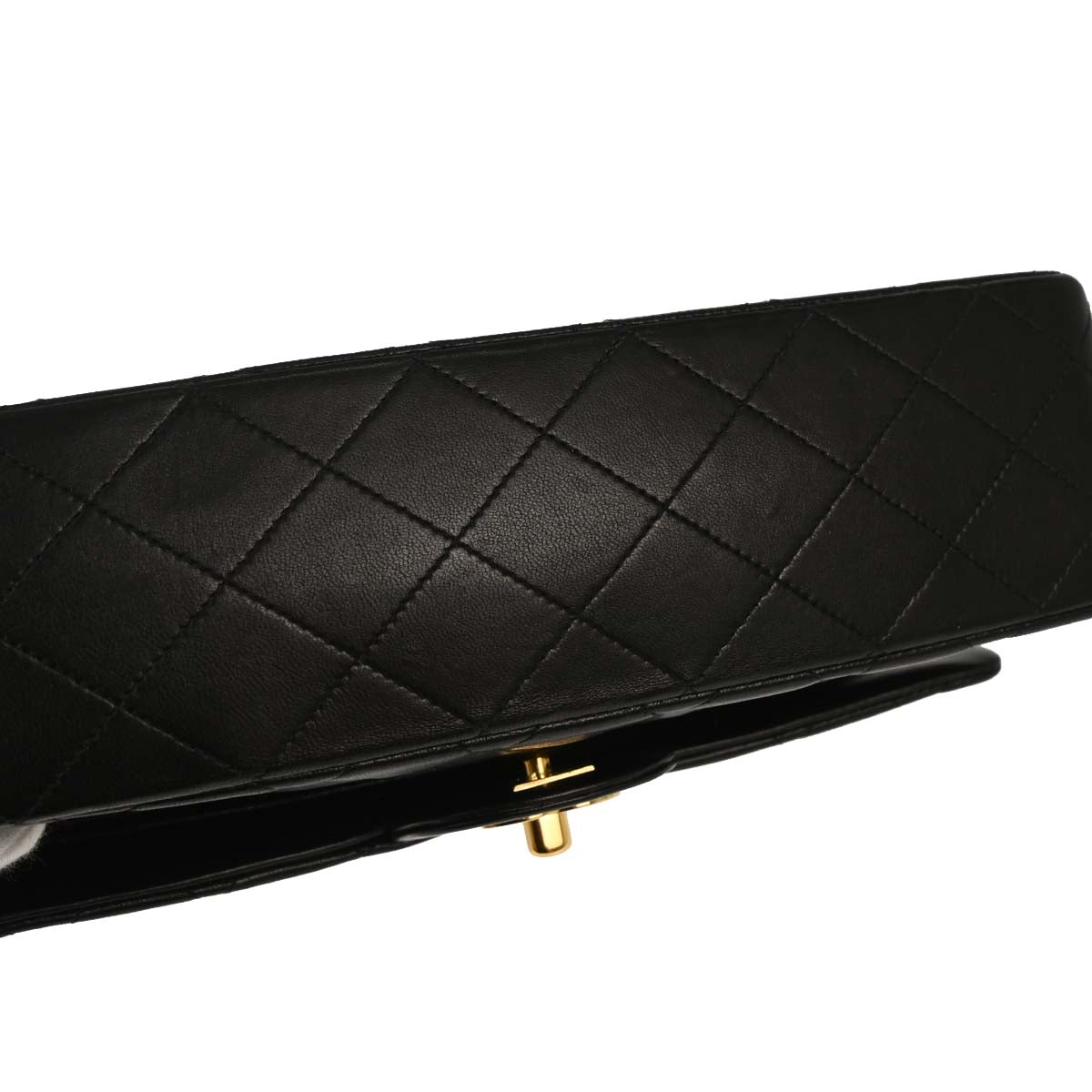 Chanel 1991-1994 Black Lambskin Medium Classic Double Flap Shoulder Bag