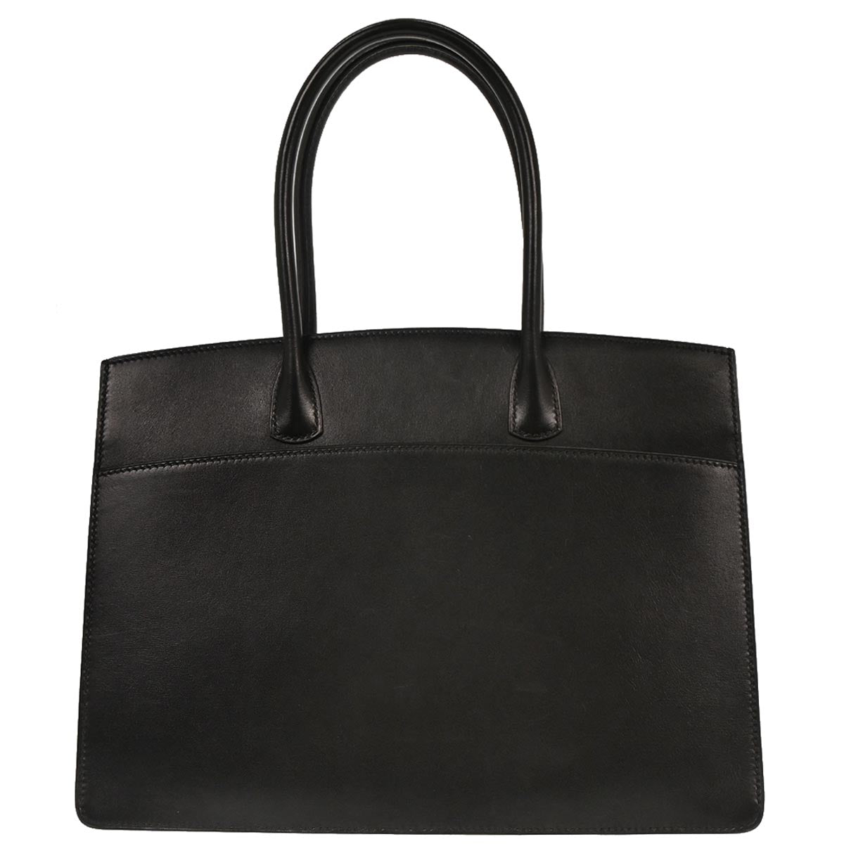 Hermes Black Box Calf White Bus PM Tote Bag