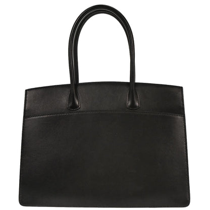 Hermes Black Box Calf White Bus PM Tote Bag