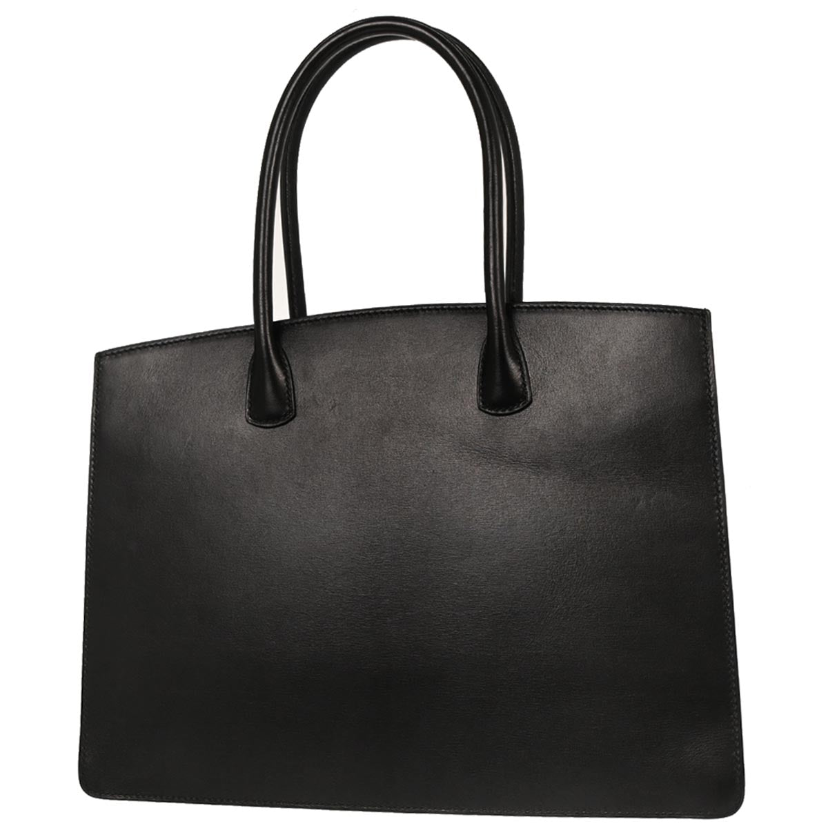 Hermes Black Box Calf White Bus PM Tote Bag