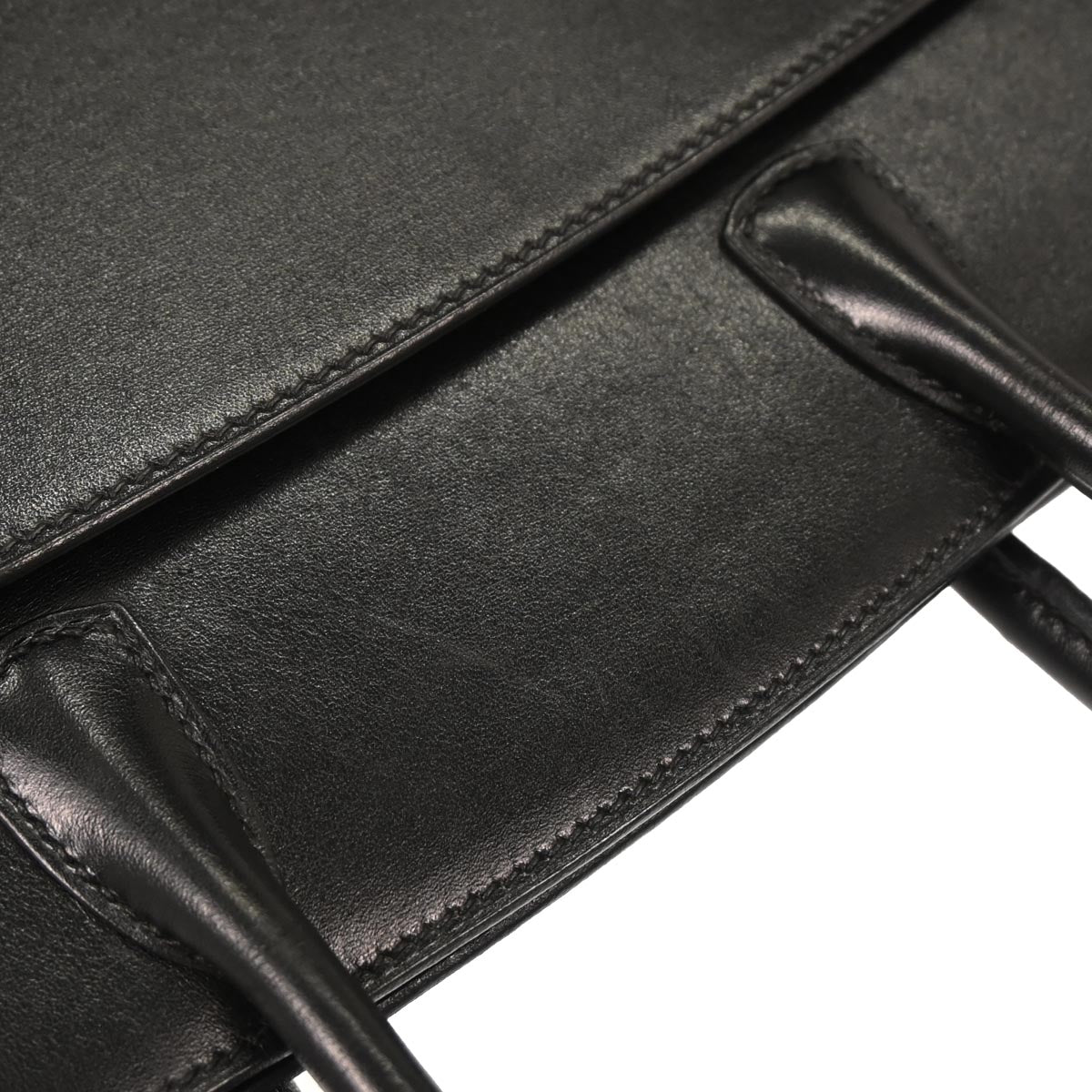 Hermes Black Box Calf White Bus PM Tote Bag