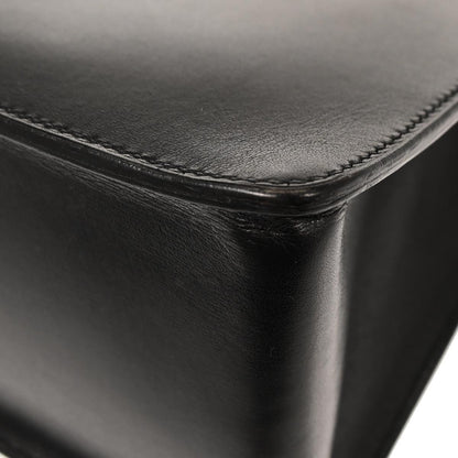 Hermes Black Box Calf White Bus PM Tote Bag