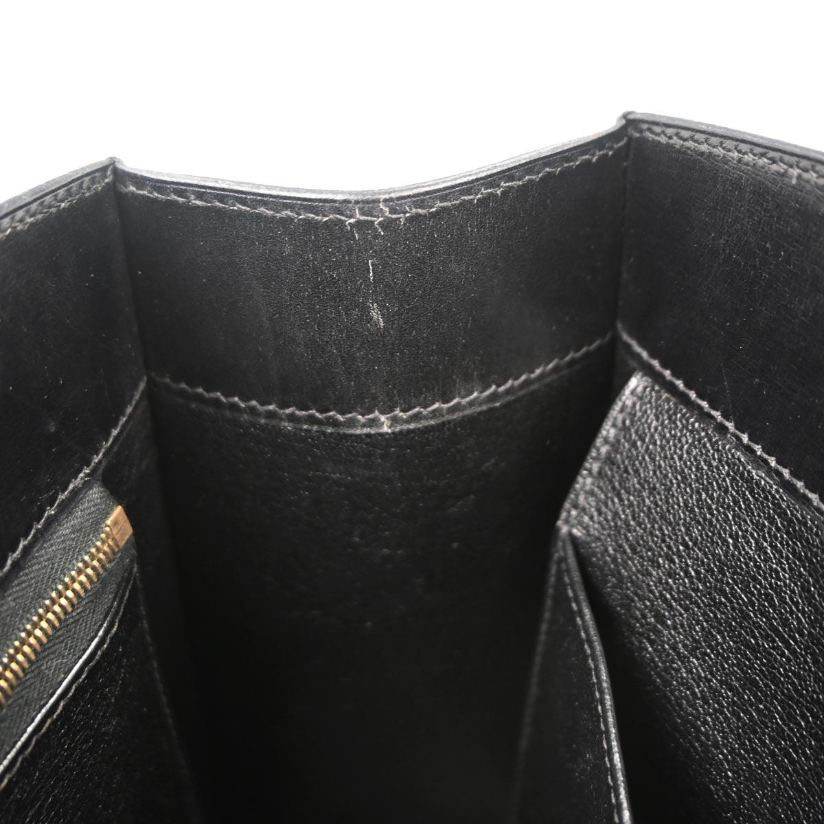 Hermes Black Box Calf White Bus PM Tote Bag