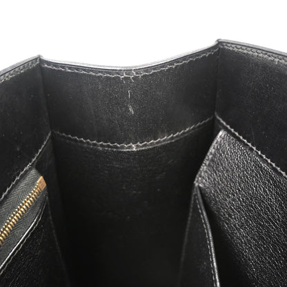 Hermes Black Box Calf White Bus PM Tote Bag