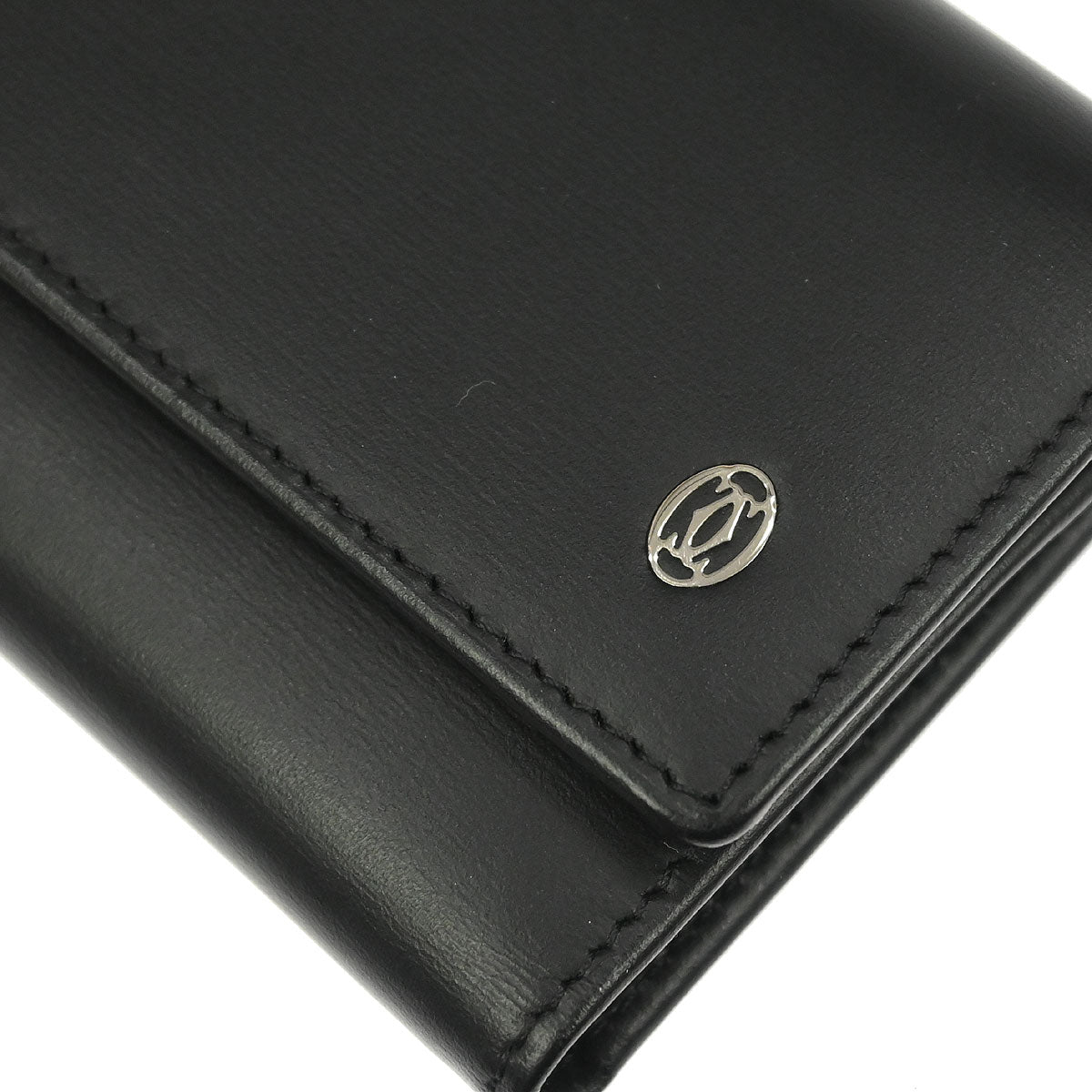 Cartier Key Case Black Leather Small Good