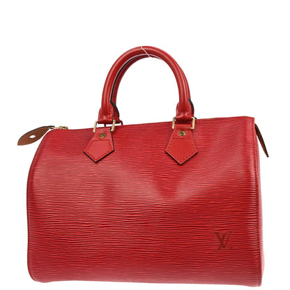 Louis Vuitton 1995 Red Epi Speedy 25 Handbag M43017
