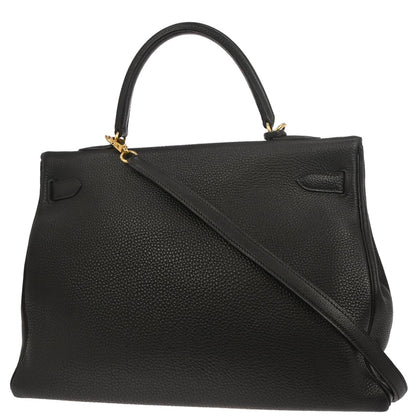 Hermes Black Togo Kelly 35 Retourne 2way Shoulder Handbag
