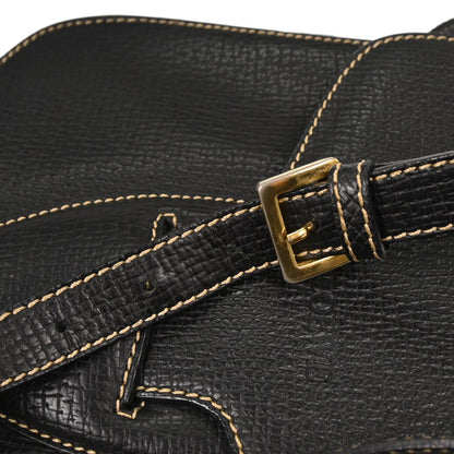 Loewe Black Leather Shoulder Bag