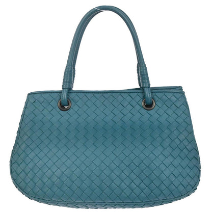 Bottega Veneta Green Lambskin Intrecciato Tote Bag