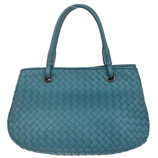 Bottega Veneta Green Lambskin Intrecciato Tote Bag