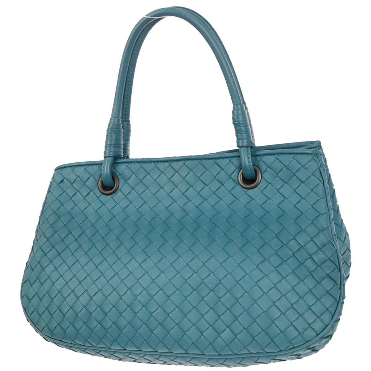 Bottega Veneta Green Lambskin Intrecciato Tote Bag
