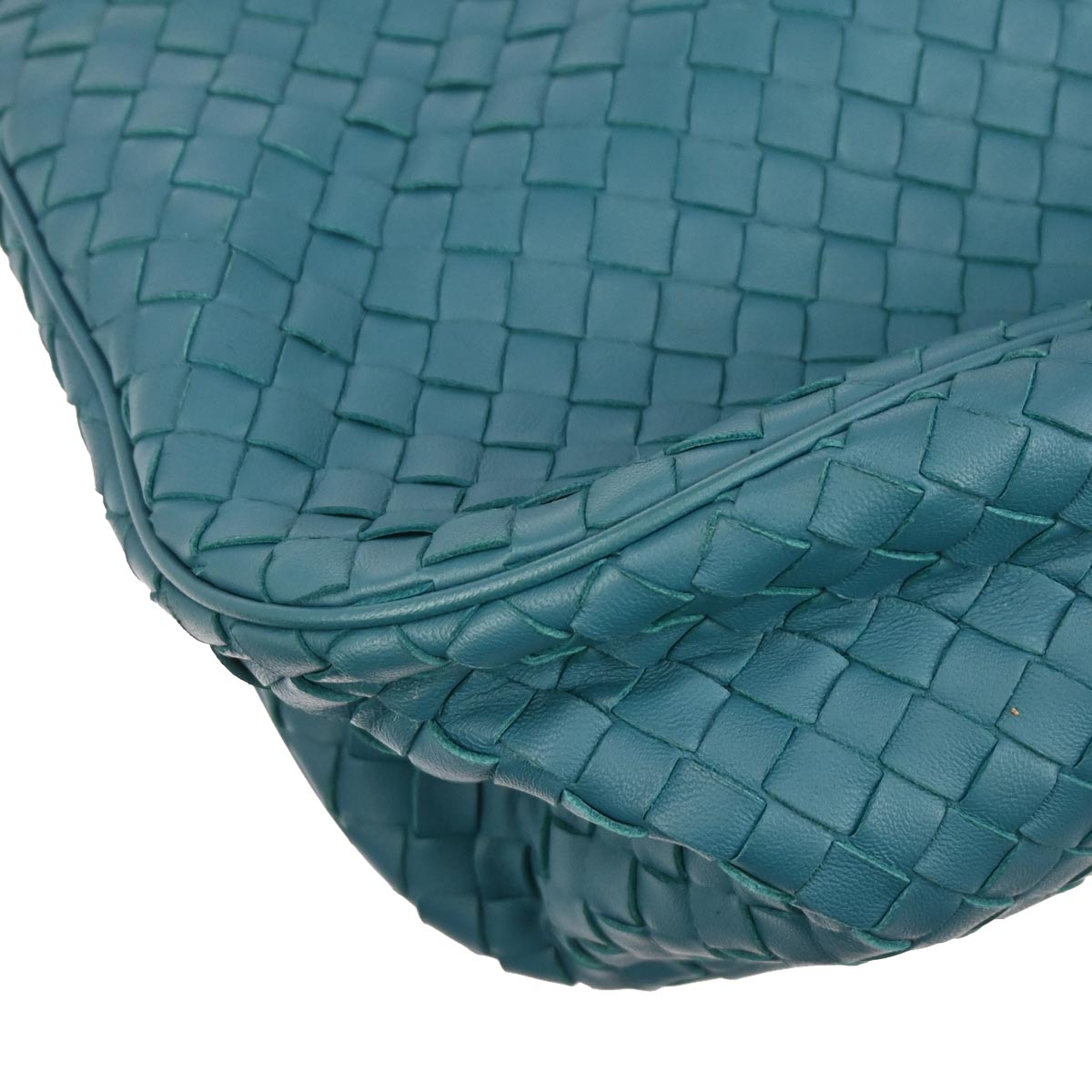 Bottega Veneta Green Lambskin Intrecciato Tote Bag