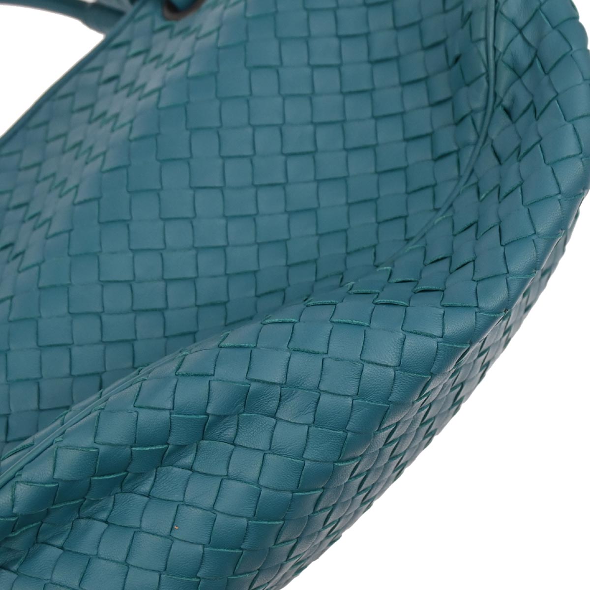 Bottega Veneta Green Lambskin Intrecciato Tote Bag
