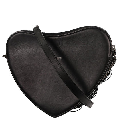 Saint Laurent Black Leather Love Heart Shoulder Bag
