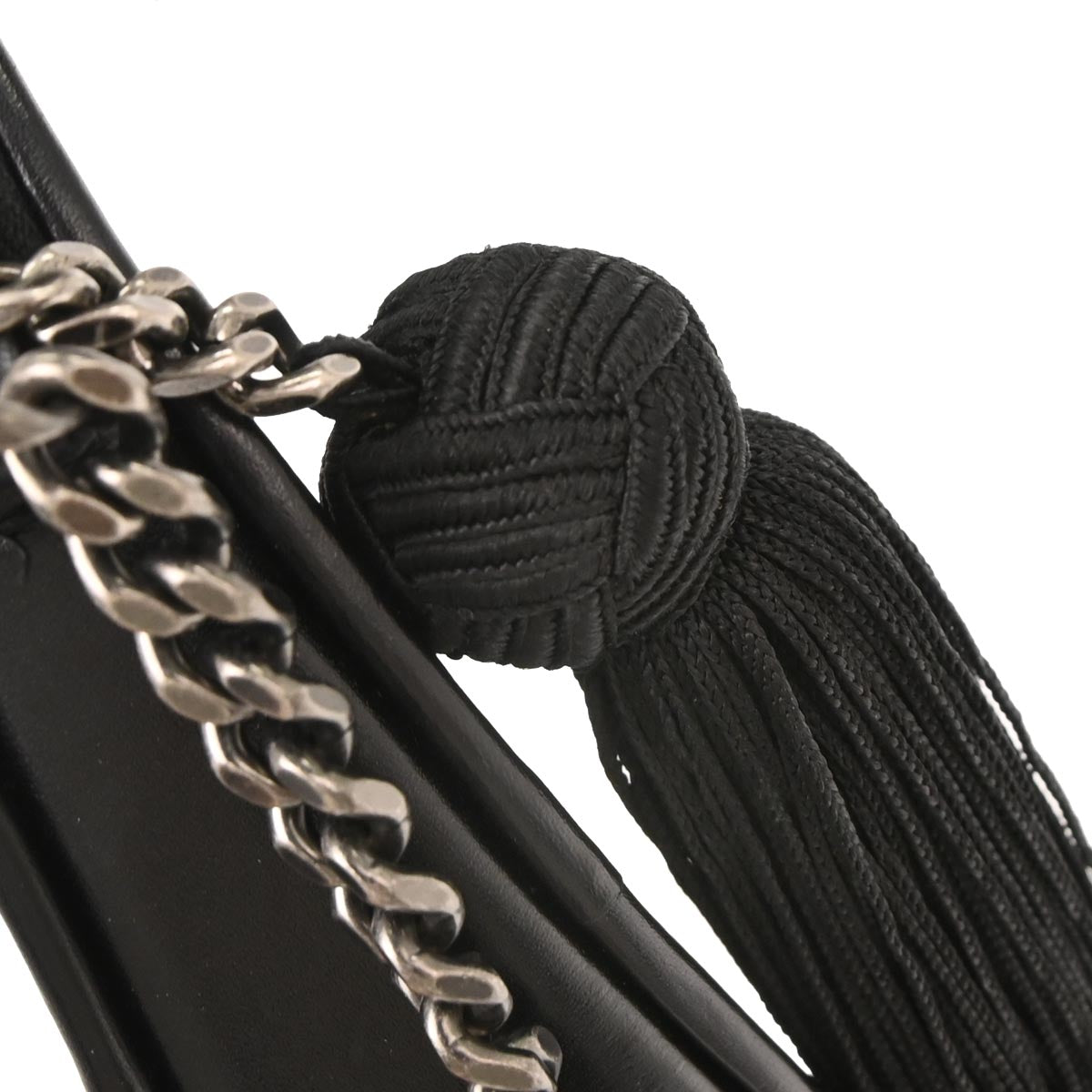 Saint Laurent Black Leather Love Heart Shoulder Bag