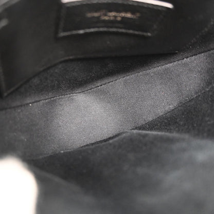 Saint Laurent Black Leather Love Heart Shoulder Bag