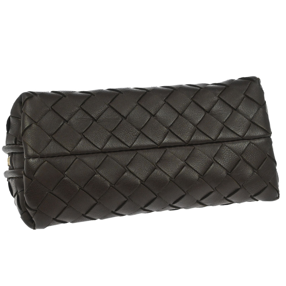 Bottega Veneta Brown Lambskin Intrecciato Pouch