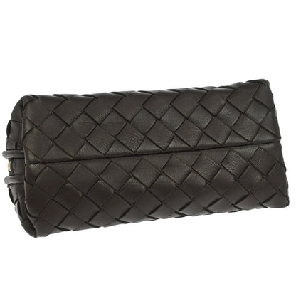 Bottega Veneta Brown Lambskin Intrecciato Pouch