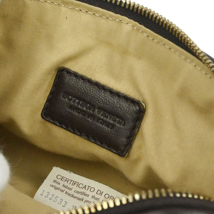 Bottega Veneta Brown Lambskin Intrecciato Pouch