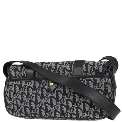 Christian Dior Navy Canvas Trotter Shoulder Bag
