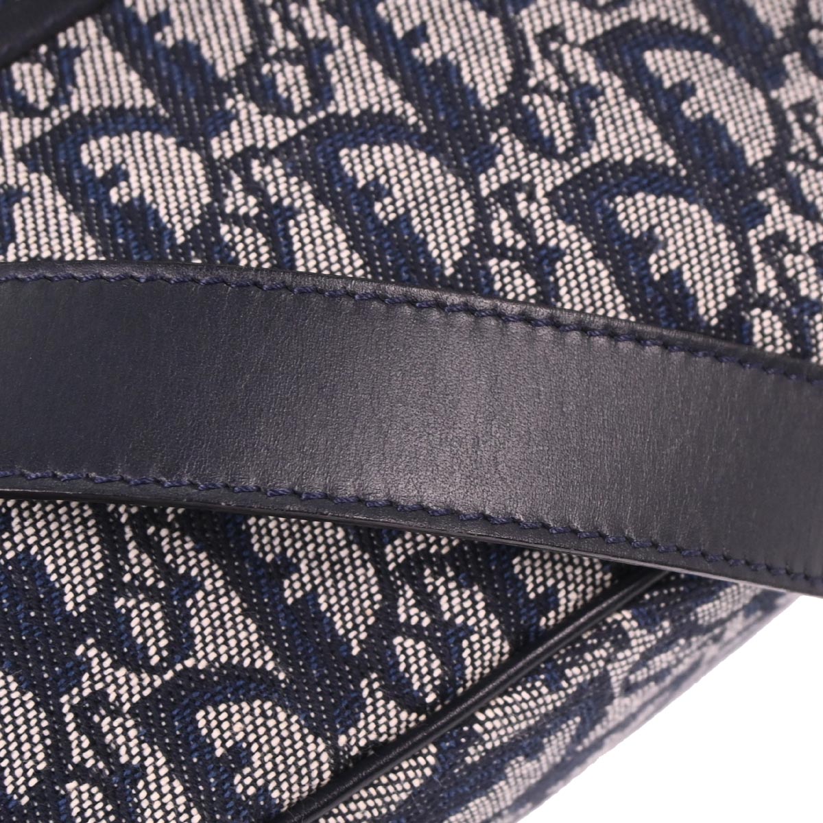 Christian Dior Navy Canvas Trotter Shoulder Bag