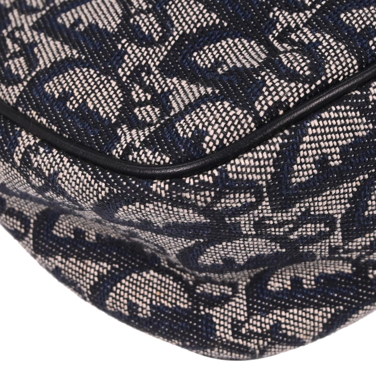 Christian Dior Navy Canvas Trotter Shoulder Bag