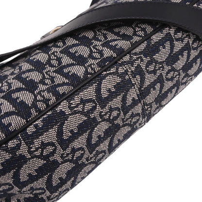 Christian Dior Navy Canvas Trotter Shoulder Bag