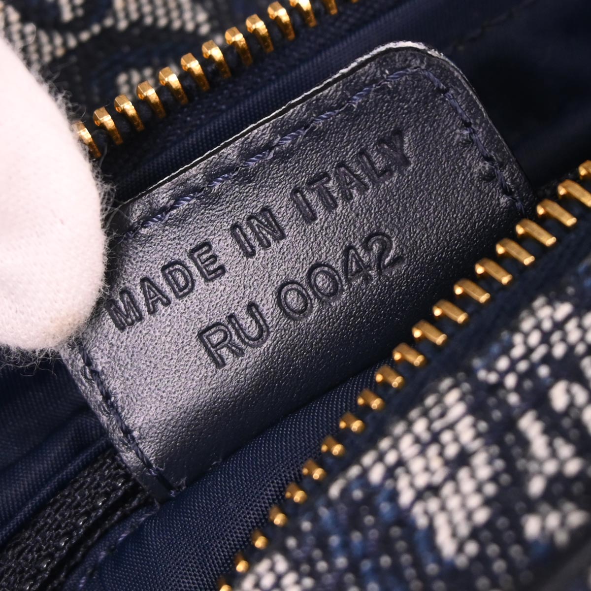 Christian Dior Navy Canvas Trotter Shoulder Bag