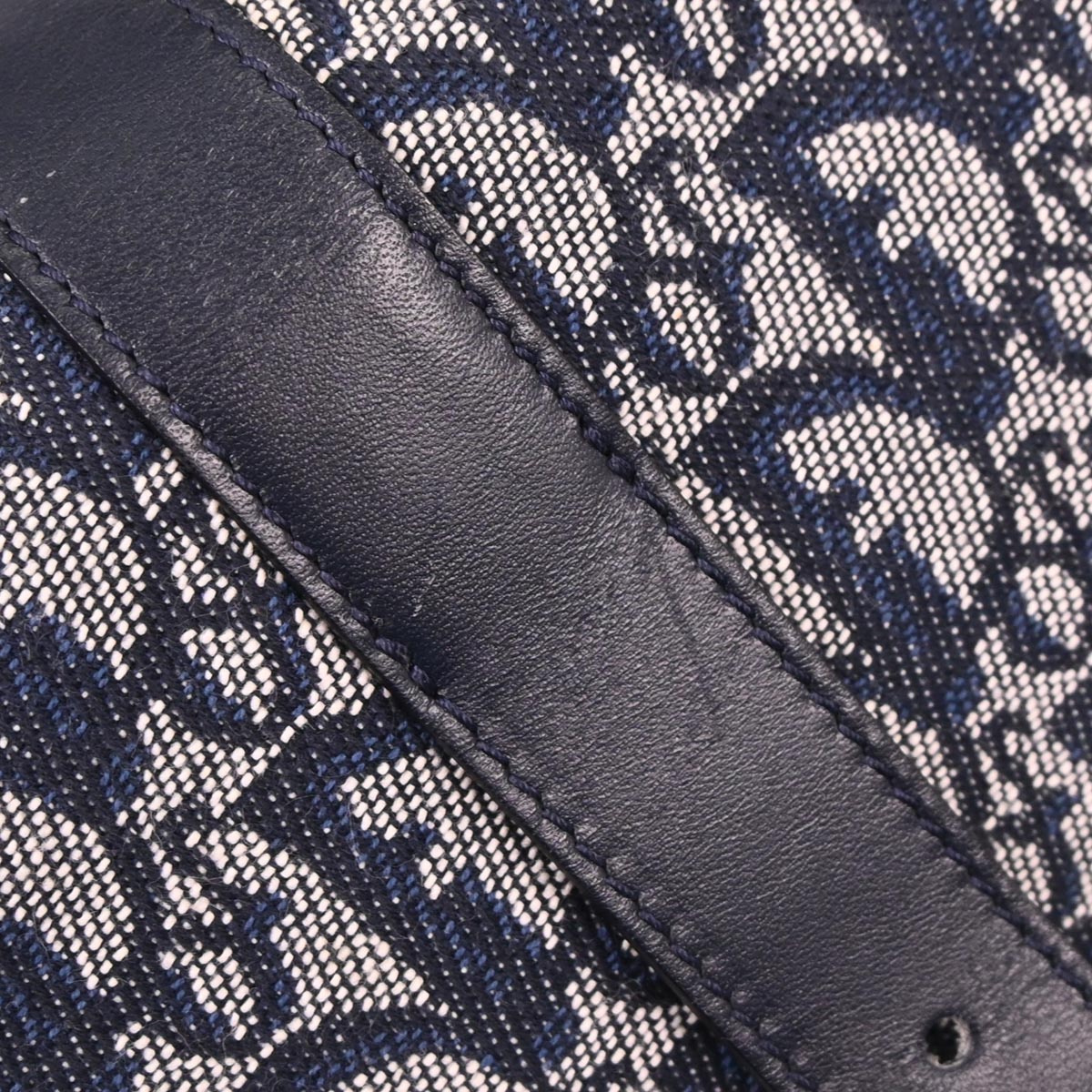 Christian Dior Navy Canvas Trotter Shoulder Bag