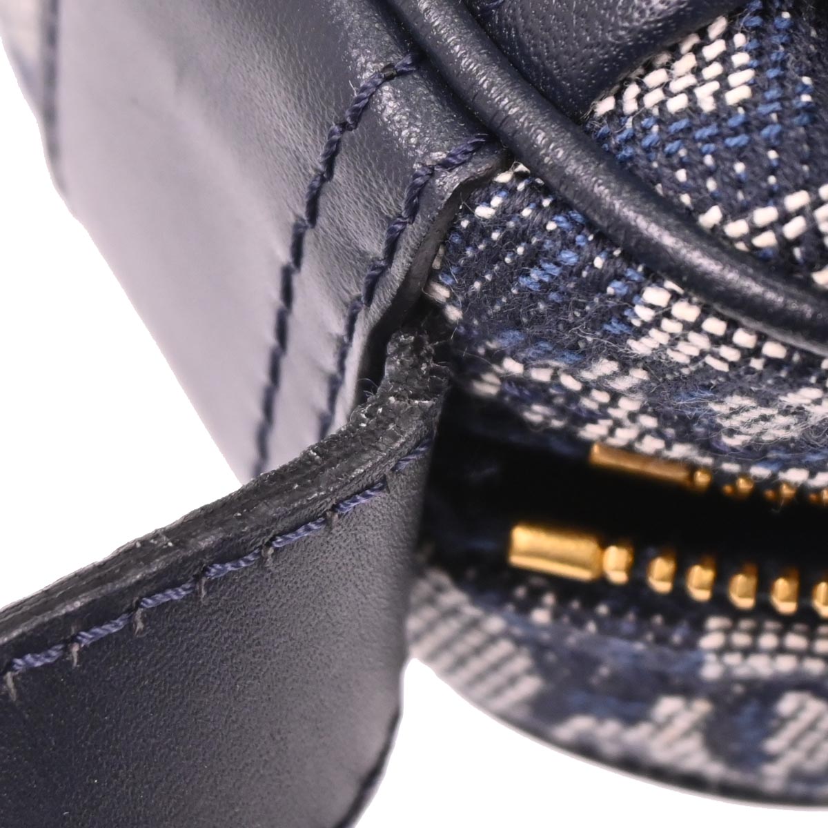 Christian Dior Navy Canvas Trotter Shoulder Bag