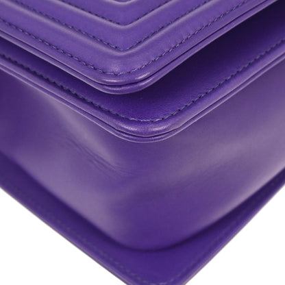 Boy Chanel Purple Lambskin Medium Shoulder Bag