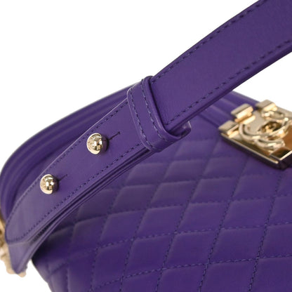 Boy Chanel Purple Lambskin Medium Shoulder Bag